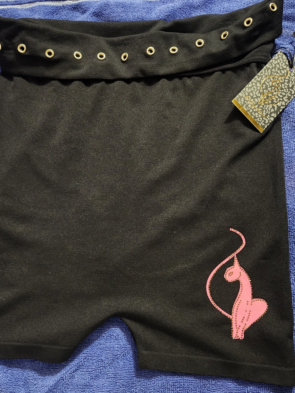 Baby Phat Embellished Athletic Shorts in Black & Pink NWT